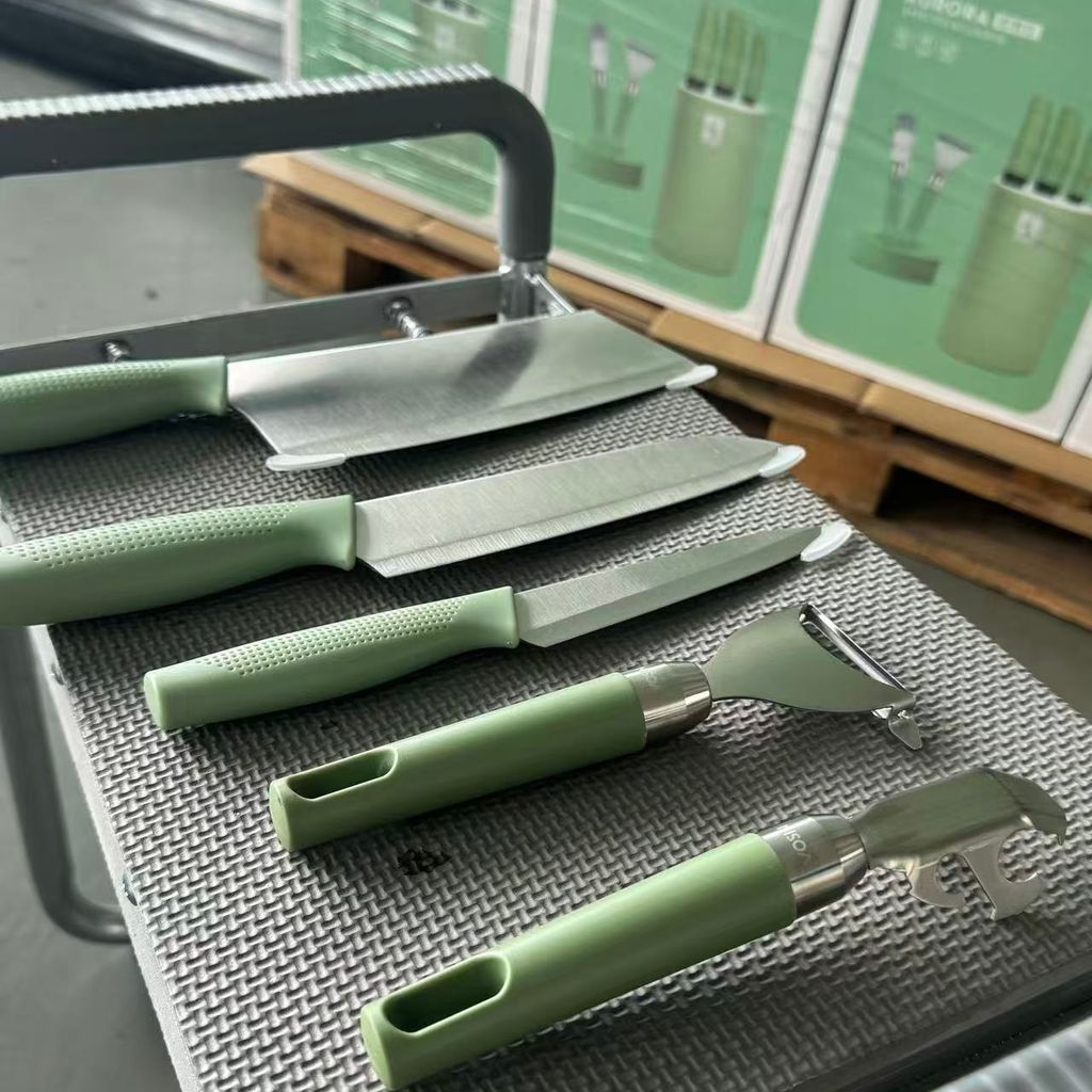 {Order giao 20/10} Bộ dao nhà bếp 6 món VOSIN AURORA, kèm dock, có dao chặt thái bản lớn - Ảnh 4